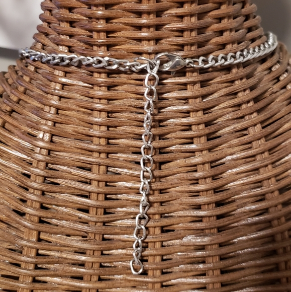 Silver fringe long necklace - Picture 5 of 5